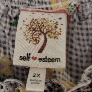 Women's Self Esteem elastic neck blouse